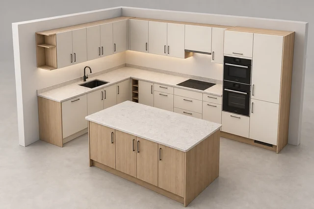 3D-weergave van een configureerbaar product (meubels) bij Europa: meubel- en interieurconfigurators, maatwerksoftware en uitrol.
